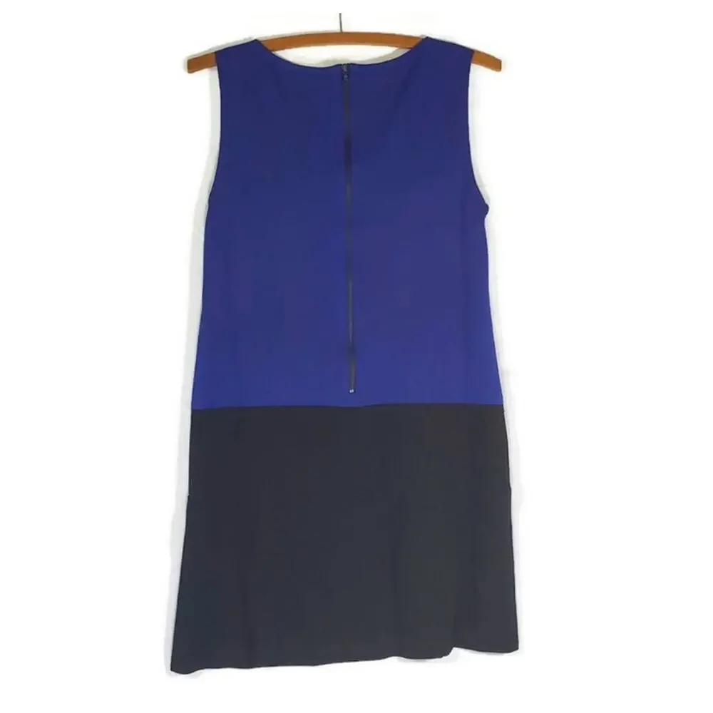 Ann Taylor LOFT | Blue and Black Shift Dress | Size 4 - Picture 5 of 9